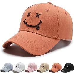 DURINM Baseball Cap Herren Damen Kappe Verstellbare Baumwolle Outdoor Running Freizeit Basecap Sport Unisex Baseball Mütze Kopfbedeckung Outdoor (Orange-2) von DURINM