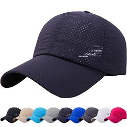 DURINM Baseball Cap Unisex Classic Masche Baseball Kappe Herren Atmungsaktive Schnell Trocknend Basecap Mesh Freizeit UV Baseballmütze Verstellbar Sport Cap (Dunkelgrau) von DURINM