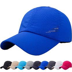 DURINM Baseball Cap Unisex Classic Masche Baseball Kappe Herren Atmungsaktive Schnell Trocknend Basecap Mesh Freizeit UV Baseballmütze Verstellbar Sport Cap (Königsblau) von DURINM