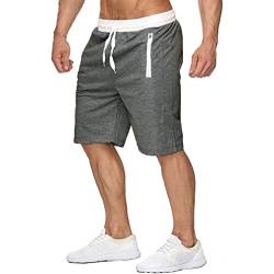 DURINM Herren Gittergewebe Sportlich Kurze Hose Laufen Trainieren Fitness Sport Shorts Herren Schnell Trocknend Kurze Hose Mit Tasche Fitness Training Outdoor Sporthose mit Elastische Taille von DURINM