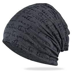 DURINM Sportmütze Herren Damen Beanie Mütze Chemo Hut Frau Hut Spitzen Kopftuch Super Weich Slouchy Turban Kopfbedeckungen Kopf Wraps (Dunkelgrau) von DURINM