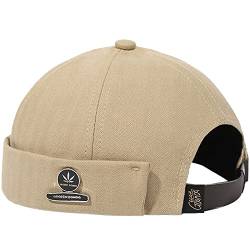 Docker Cap Seemannsmütze Docker Mütze Trawler Fischer Mütze Ohne Schirm Rollmütze Watch Cap Commando Work Beanie Corduroy Docker Leon Brimless Hat Rolled Cuff Harbour Hat (Ahornblatt - Khaki) von DURINM