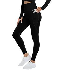 DUROFIT Scrunch Butt Leggings Damen High Waist Sport Leggings Mit Tasche Po Push Up Leggings with Pocket Booty Lift Leggins Gym Leggings Mit Handytasche Sporthose Schwarz M von DUROFIT