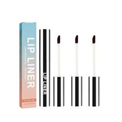 3Pcs Abziehbarer Lippenkonturenstift,Langanhaltendes Abziehen von Lippenflecken, Concealer für Augenringe, Wasserfester, Abnehmbarer Lipliner für alle Hauttypen (Light Brown) von DUTACK