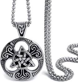 DUTACK Halskette mit Anhänger, Wikinger-Amulett, keltischer Knoten, irisches Kreuz, Edelstahl, für Männer und Frauen, Transfer-Schmuck, Geschenkbox von DUTACK