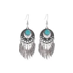 Silber Farbe Retro Persönlichkeit Aushöhlen Dreamcatcher Runde Lange Quasten Ohrringe Für Frauen Mode Einfache Schmuck Geschenke von DUTACK