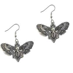 Vintage Hip Hop Death Moth Anhänger Ohrring Gothic Silber Farbe Schädel Schmetterling Rock Tropfen Ohrring Charme Frauen Schmuck von DUTACK