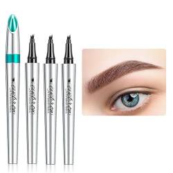 Waterproof 3D Eyebrow Pencil,Eyebrow Pencil with 4 Micro-Fork Tip,Makeup Applicator Tattoo Smudge Proof Brow Marker, Lasting Waterproof Natural Eyebrow Hair (Red Brown) von DUTACK