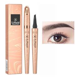 Waterproof 3D Eyebrow Pencil,Eyebrow Pencil with 4 Micro-Fork Tip,Waterproof Long-Lasting Smudge-Resistant Brow Pen, Long-lasting Eyebrow Pen for Daily Natural Look (Black) von DUTACK