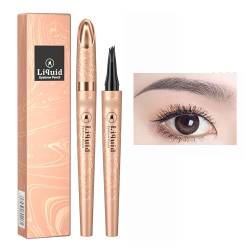 Waterproof 3D Eyebrow Pencil,Eyebrow Pencil with 4 Micro-Fork Tip,Waterproof Long-Lasting Smudge-Resistant Brow Pen, Long-lasting Eyebrow Pen for Daily Natural Look (Grey) von DUTACK