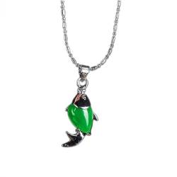 DUUDAH Halskette mit Anhänger aus natürlicher Jade, Glücksamulett, grüner Jadefisch, chinesischer Schmuck, Accessoires, Amulett, modisch, für Männer und Frauen, Geschenke von DUUDAH