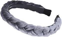 Stirnbänder Kopfschals Zahnhaarband, Herbsthaar-Accessoires breite gewebte Haarbänder hell geflochtene Haarreifen Mode Reifen Haarbänder Lünette Kopfschmuck (Farbe: Grau) (Farbe: Grau) von DUUDAH