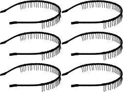 Stirnbänder Kopftücher Zahnhaarband, 6 Stück Zahnkamm Haarband rutschfeste Stirnbänder Mode Haarschmuck Haarstyling Accessoires (Farbe: Schwarz) von DUUDAH