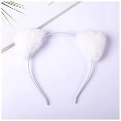 Stirnband Damen Korea Nette Katze Ohren Stirnband for Mädchen Gesicht Wäsche Make-up Plüsch Haarbänder Haarschmuck for Frauen Kawaii Accessorie Gesichtswaschstirnband (Size : White) von DUnLap