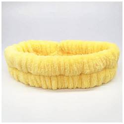 Stirnband Damen Leopard Make-up waschen Gesicht Stirnbänder for Frauen Korallen Fleece Bogen Dot Haarband Turban Knoten Elastische Headwrap Mädchen Haarschmuck Gesichtswaschstirnband (Size : Yellow) von DUnLap