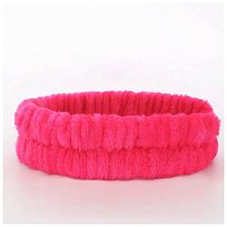 Stirnband Damen Leopard Make-up waschen Gesicht Stirnbänder for Frauen Korallen Fleece Bogen Dot Haarband Turban Knoten Elastische Headwrap Mädchen Haarschmuck Gesichtswaschstirnband (Size : Rose red von DUnLap