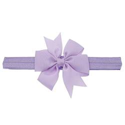 Stirnband Damen Stirnband Schöne Mädchen Bowknot Knoten Tiara Bow Stirnband Elastische Haarband Headwear Säuglingshaar Zubehör Gesichtswaschstirnband (Size : Lavender) von DUnLap