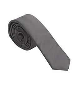 DWOY Herren Krawatte Solid Color Satin Schmale Herren Krawatte 4 cm (Anthrazit) von DWOY