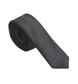DWOY Herren Krawatte Solid Color Satin Schmale Herren Krawatte 4 cm (Schwarz) von DWOY
