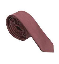 DWOY Herren Krawatte Solid Color Satin Schmale Herren Krawatte 4 cm (Weinrot) von DWOY