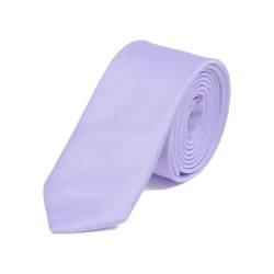 DWOY Herren Krawatte Solid Color Satin Schmale Herren Krawatte 6 cm (Flieder) von DWOY
