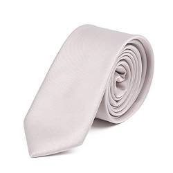DWOY Herren Krawatte Solid Color Satin Schmale Herren Krawatte 6 cm (Grau) von DWOY