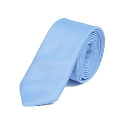 DWOY Herren Krawatte Solid Color Satin Schmale Herren Krawatte 6 cm (Hellblau) von DWOY