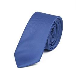 DWOY Herren Krawatte Solid Color Satin Schmale Herren Krawatte 6 cm (Indigo) von DWOY