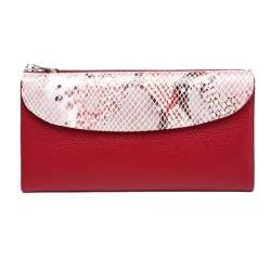 DXFBHWWS Damen-Geldklammern aus Rindsleder, Abendtaschen, Kartenetuis, echtes Leder, Geldbörsen, Geld-Organizer, 19,1 cm (Color : Red) von DXFBHWWS