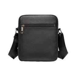 DXFBHWWS Hüfttaschen Herren-Schultertaschen aus echtem Leder, lässige Tagesrucksäcke, Geldbörsen, Umhängetaschen, Geldbörsen, Messenger-Taschen (Color : Black, Size : Small) von DXFBHWWS