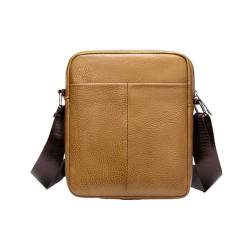 DXFBHWWS Hüfttaschen Herren-Schultertaschen aus echtem Leder, lässige Tagesrucksäcke, Geldbörsen, Umhängetaschen, Geldbörsen, Messenger-Taschen (Color : Brown, Size : Small) von DXFBHWWS