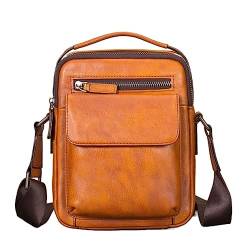 DXFBHWWS Outdoor-Reisetaschen for Herren, Messenger-Taschen, Umhängetaschen aus Leder, lässige Tagesrucksäcke aus Rindsleder, Hüfttaschen, Umhängetaschen von DXFBHWWS