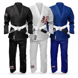 DXM SPORTS Brazilian Jiu Jitsu BJJ Kimono Gi Uniform Set für Damen und Herren - Leichter sanforisierter Stoff, Blau, Small-Medium von DXM SPORTS