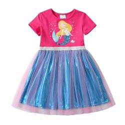 DXTON Mädchen Einhorn Kleider Prinzessin Kleid Party Geburtstag Ferien Baby Kleid RosaSh8301 5T von DXTON