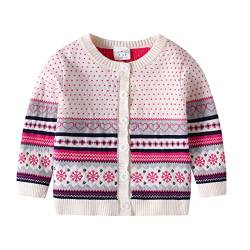 DXTON Mädchen Strickjacke Kinder Lange Ärmel Pullover Winter Übergangsjacke Warm SW3007 2-3 Jahre von DXTON