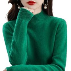 2023 Herbst und Winter Kaschmir High Neck Warm Knit Sweater,Frauen Kaschmir-Pullover,Casual Pure Bottom Shirt,Fashion Knitted Pullover Sweater (Green,Large) von DYJAGYO