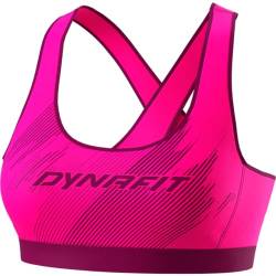 DYNAFIT W Alpine Graphic Bra Pink - Schnelltrocknender bequemer Damen Sport-BH, Größe L - Farbe Pink Glo von DYNAFIT