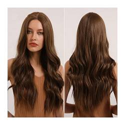 Human Haar Wigs Perücke Synthetische Spitze Front Perücke 24 Zoll Lange Wellenförmige Spitze Perücken für Frauen 150% Dichte Transparente Hitze Faser Perücke von DYPASA
