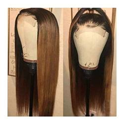 Human Hair Wigs Perücke aus Spitze für Echthaar vorgekniffen Lang 1B / 27 Perücken für Echthaar in Farbe Ombre mit Haar für Kinder 13 x 4 Perücke aus Spitze für Kapel von DYPASA