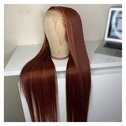 Natürliche Frauen-Perücke aus seidiger gerader Spitze 26 Zoll lang anhaltend für Frauen Orange Frauen Cosplay brasilianische Haarperücken (Color : Bruin, Size : 24 Inch) von DYPASA