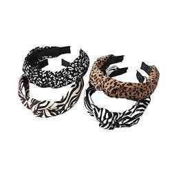 Haarreifen Damen Ins Retro Zebra Print Leopard Print Headband Fabric Exaggerated Knotted Headband Girls Head Buckle Hair Accessories von DZEREN