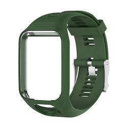 DaMohony Armband kompatibel mit TomTom, Silikon 25 mm Uhrenarmband, schnell abnehmbar, Ersatzzubehör für Tomtom Runner 3/Runner 2/Spark 3/Adventurer/Golfer 2, dunkelgrün, (1889259-AM84UK-JCDXH) von DaMohony