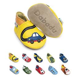 Dabadu Babyschuhe aus Leder - Babyschuhe mit weicher Sohle - Schuhe für die ersten Schritte (Auto, EU Schuhgrößensystem, Baby, Herren, Alter (von/bis), M, 0 Monate, 6 Monate) von Dabadu