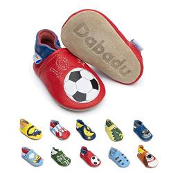 Dabadu Babyschuhe aus Leder - Babyschuhe mit weicher Sohle - Schuhe für die ersten Schritte (Fußball, EU Schuhgrößensystem, Baby, Herren, Alter (von/bis), M, 18 Monate, 24 Monate) von Dabadu