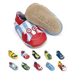 Dabadu Babyschuhe aus Leder - Babyschuhe mit weicher Sohle - Schuhe für die ersten Schritte (Krabbe, EU Schuhgrößensystem, Baby, Herren, Alter (von/bis), M, 12 Monate, 18 Monate) von Dabadu