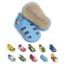 Dabadu Babyschuhe aus Leder - Babyschuhe mit weicher Sohle - Schuhe für die ersten Schritte (Sandalen Blau, EU Schuhgrößensystem, Baby, Herren, Alter (von/bis), M, 12 Monate, 18 Monate) von Dabadu