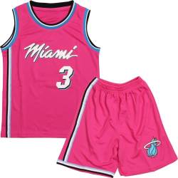 DaceStar Basketball Trikot Kinder, 3 Basketball Kleidung Kinder, Basketball Trainings Ärmellos Trikot und Short, Jungen Basketball Trikot, Kinder Basketball Trikot Set für 4-14 Jahre, Rosa L von DaceStar