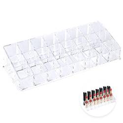 Dadabig 1 Stück Lippenstift Organizer Acryl Lippenstift Halter Lippenstift Aufbewahrung Klar Kosmetik Organizer Make Up Organizer Lippenstift Ständer Transparent für Schminktisch Oragnizer(24 Plätze) von Dadabig