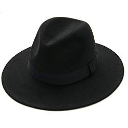 Daesan Gangsterhut für Herren und Damen, breite Krempe, Fedora-Hüte, brüllendes 20er-Jahre-Kostüm, A2-schwarz, Medium von Daesan