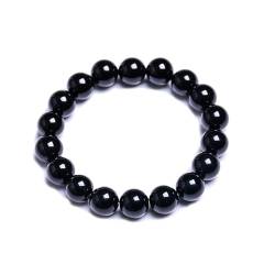 Daesar Armbänder für Männer und Frauen, Armband Perlen 14MM Schwarz Onyx Charms Perlenarmbänder Personalisiert 17-21CM von Daesar